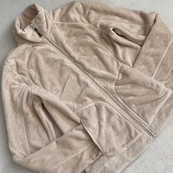 Lands’ End | Cozy Mock Neck Full Zip Jacket Cream (M 10-12) - Picture 1 of 16